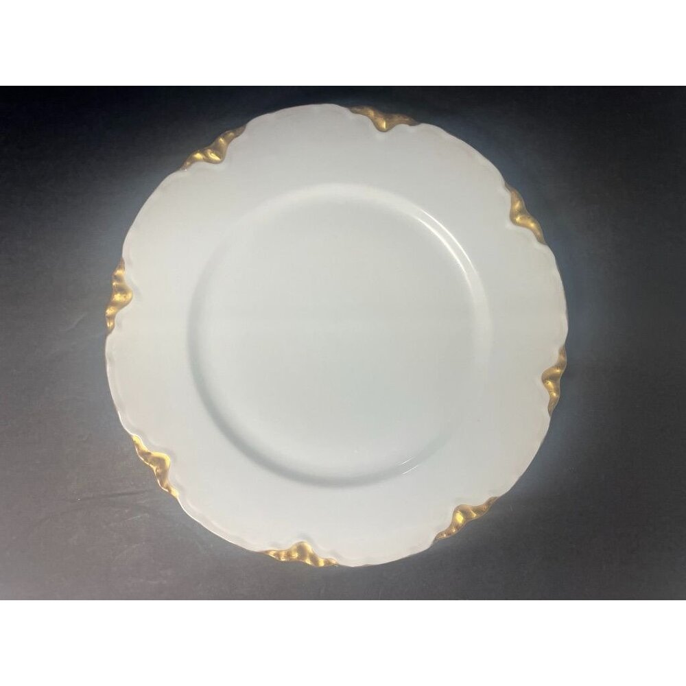 Antique Rex Bavaria Scalloped Gold Edge Dinner Plates Set Of 6